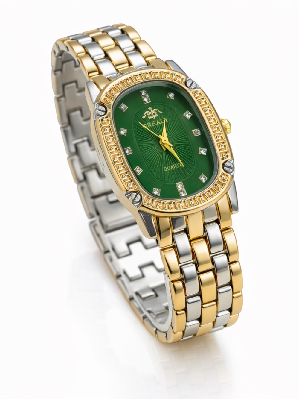 Green Dial Two-Tone Women's Bracelet Watch